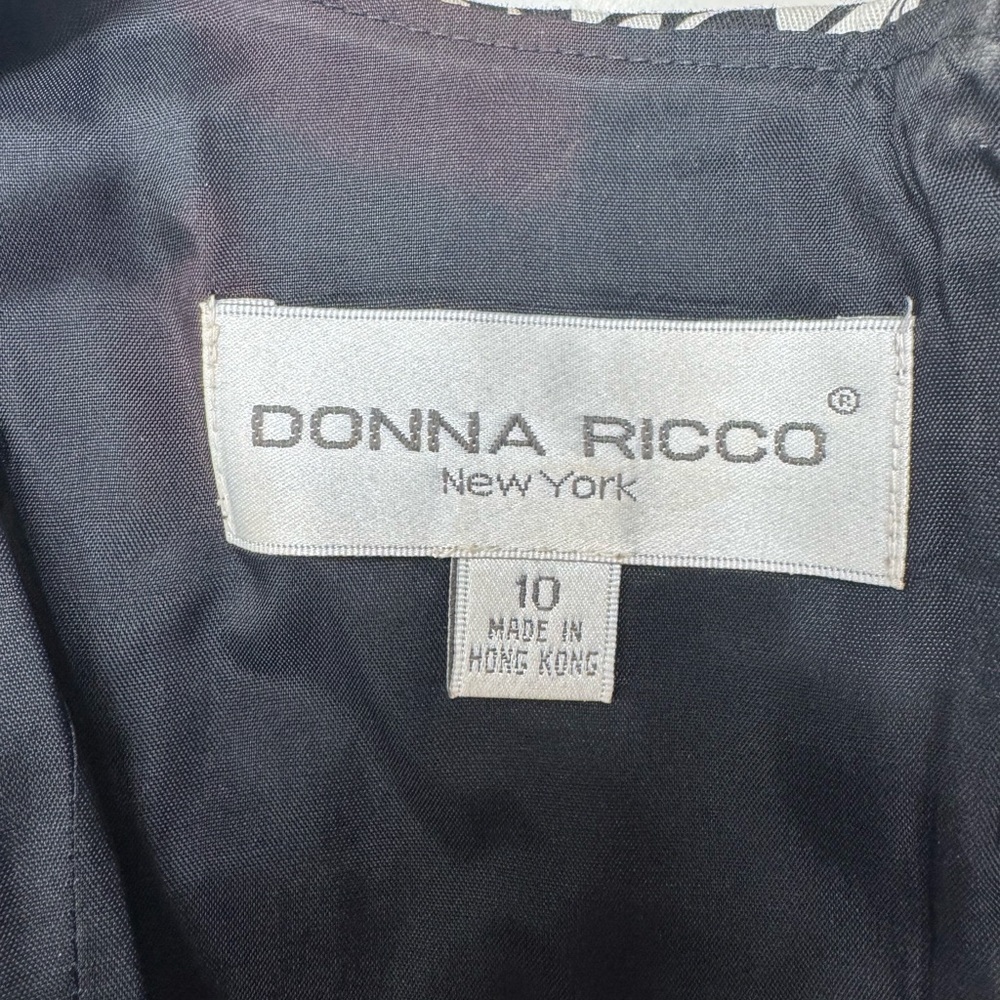 Donna Ricco Black and Cream, Fitted Elegant Dress - Picture 8 of 8